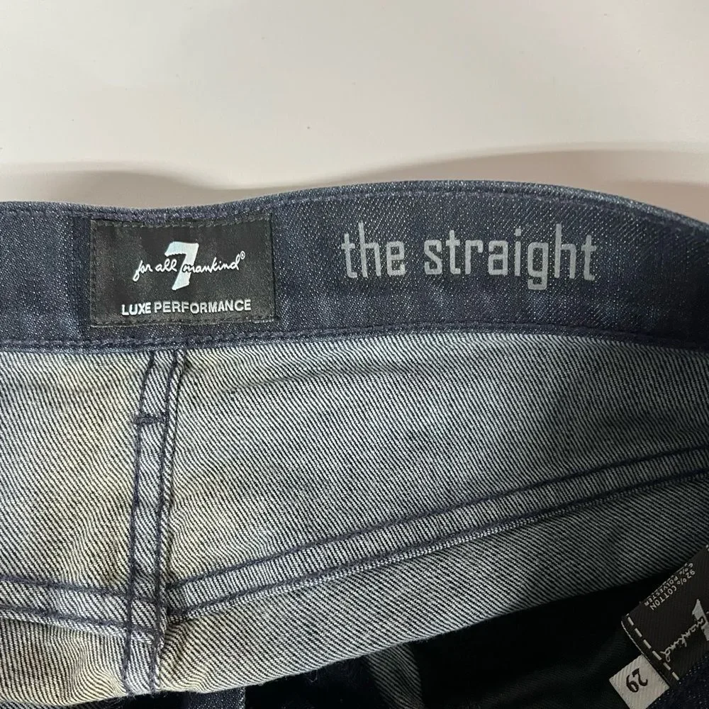 7 For All Mankind Luxe Performance The Straight Dark Wash Jeans Mens W29